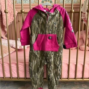 Carhartt Pink and Camouflage Kids One Piece 18M